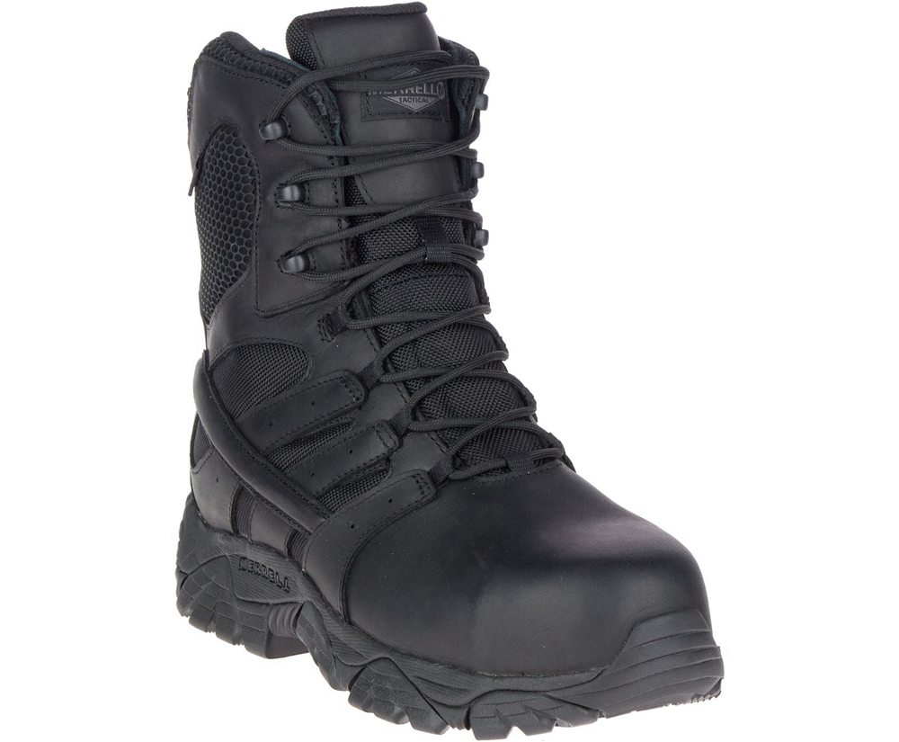 Merrell Boots Black - Moab 2 8\" Tactical Response Waterproof Comp Toe Work - Womens 61CFJKEAN